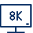 Television 8K Icon from Cyber Line Set