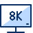 Television 8K Icon from Cyber Duotone Set