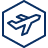 Airplane Hexagon Icon from Cyber Line Set
