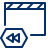 Clapboard Rewind Icon from Cyber Line Set