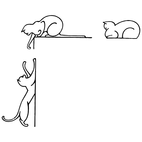 Cats Element from Art Nouveau Vectors Set