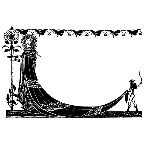 Lady 4 Element from Art Nouveau Vectors Set