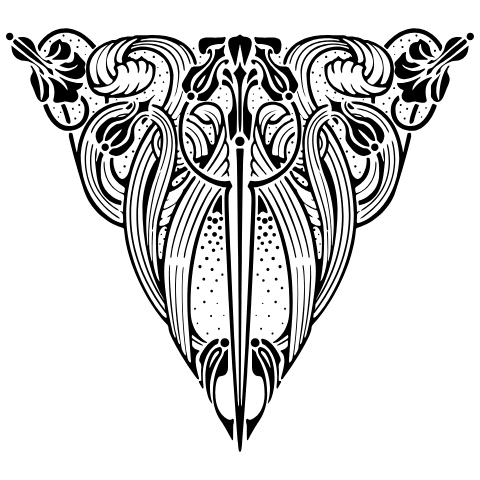 Centered Ornament 9 Element from Art Nouveau Vectors Set