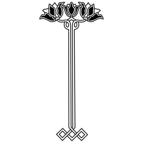 Vertical Ornament 10 Element from Art Nouveau Vectors Set