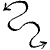Both Direction Curvy Arrow Doodle Element from Beveled Scribbles Set