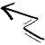 Zigzag Left Upward Doodle Arrow Element from Beveled Scribbles Set
