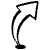 From Starting Point Outline Arrow Element from Beveled Scribbles Set