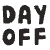 Day Off Word Element from Doodles (Monochrome) Set