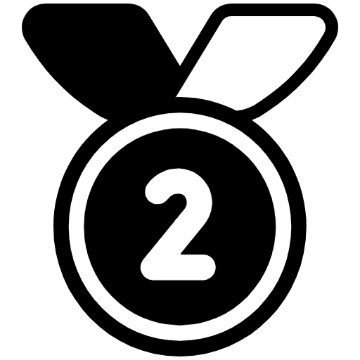 2nd Place Medal High Contrast Emoji from Fluent Emoji High Contrast Set