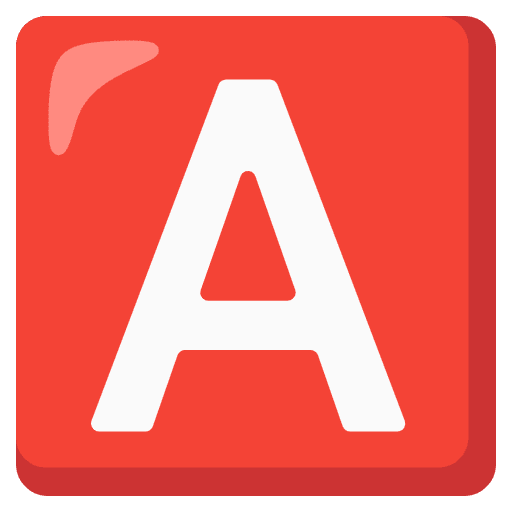 A Button Blood Type Emoji from Noto Emoji Set