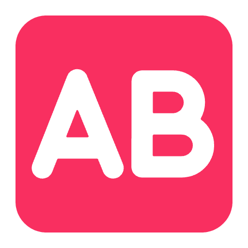 Ab Button Blood Type Flat Emoji from Fluent Emoji Flat Set