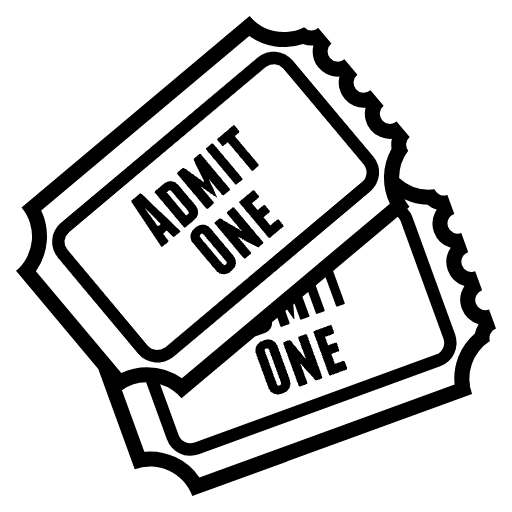Admission Tickets Emoji from EmojiTwo Black Set
