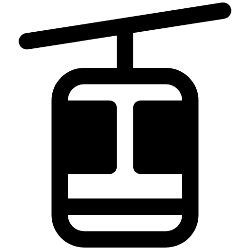 Aerial Tramway High Contrast Emoji from Fluent Emoji High Contrast Set