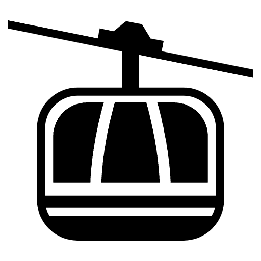 Aerial Tramway Emoji from EmojiTwo Black Set