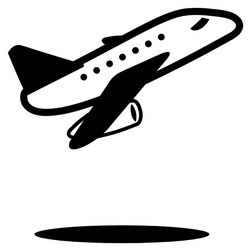 Airplane Departure Emoji from EmojiTwo Black Set