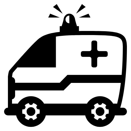 Ambulance Emoji from EmojiTwo Black Set