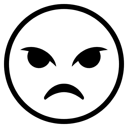 Angry Face Element from EmojiTwo Black Set