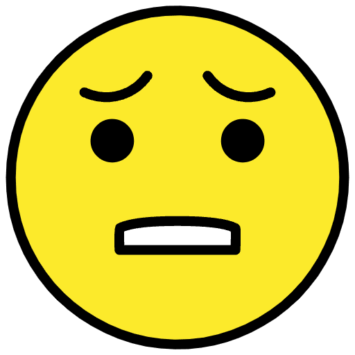 Anguished Face Emoji from OpenMoji Set