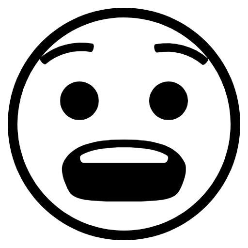 Anguished Face Emoji from EmojiTwo Black Set