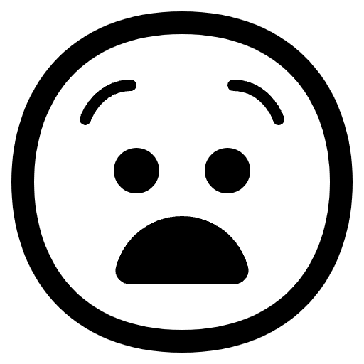 Anguished Face High Contrast Emoji from Fluent Emoji High Contrast Set