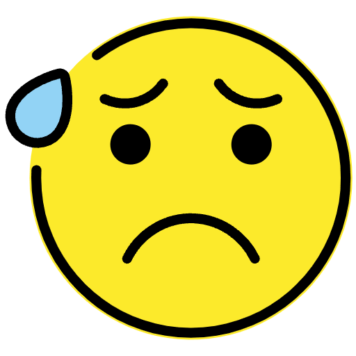 Anxious Face With Sweat Emoji from OpenMoji Set