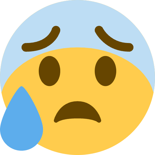 Anxious Face With Sweat Emoji from Twemoji Set