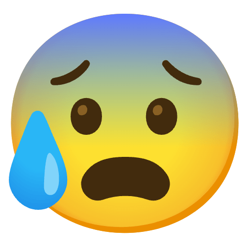Anxious Face With Sweat Emoji from Noto Emojis Set