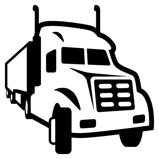 Articulated Lorry Emoji from EmojiTwo Black Set