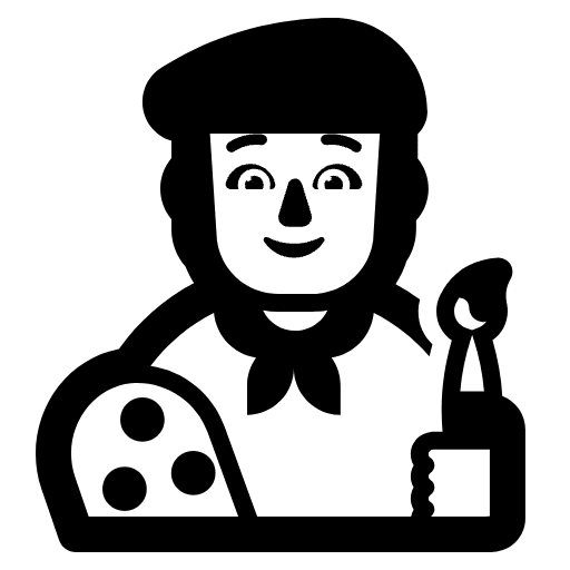 Artist High Contrast Default Emoji from Fluent Emoji High Contrast Set