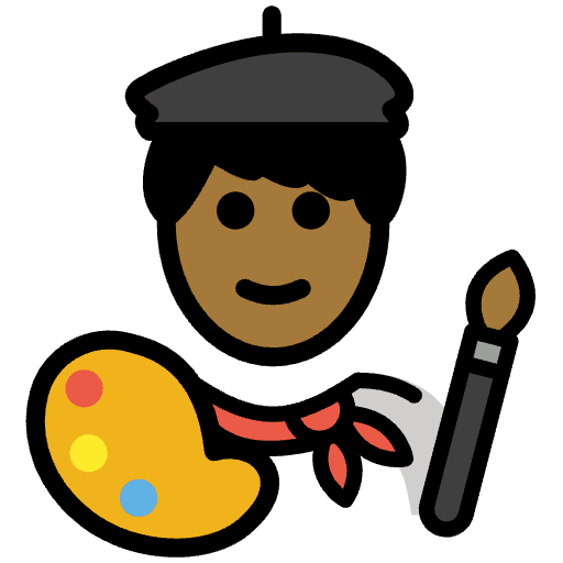Artist Medium Dark Skin Tone Emoji from OpenMoji Set
