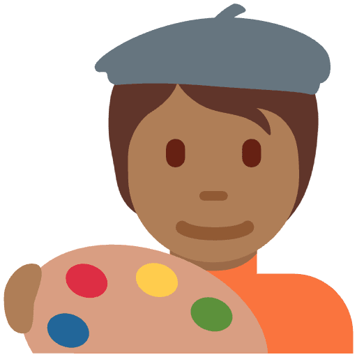 Artist Medium Dark Skin Tone Emoji from Twemoji Set