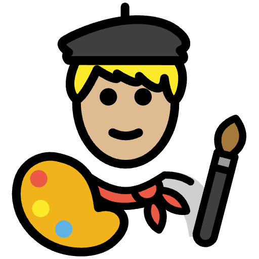 Artist Medium Light Skin Tone Emoji from OpenMoji Set