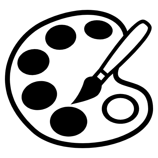 Artist Palette Emoji from EmojiTwo Black Set