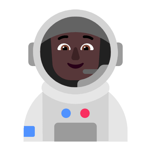 Astronaut Flat Dark Emoji from Fluent Emoji Flat Set