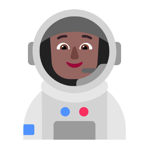 Astronaut Flat Medium Dark Emoji from Fluent Emoji Flat Set