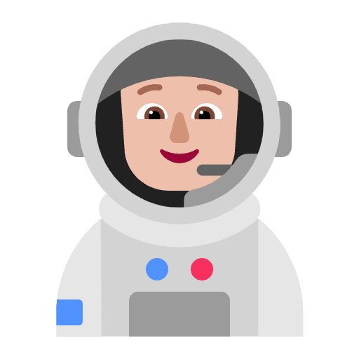 Astronaut Flat Medium Light Emoji from Fluent Emoji Flat Set