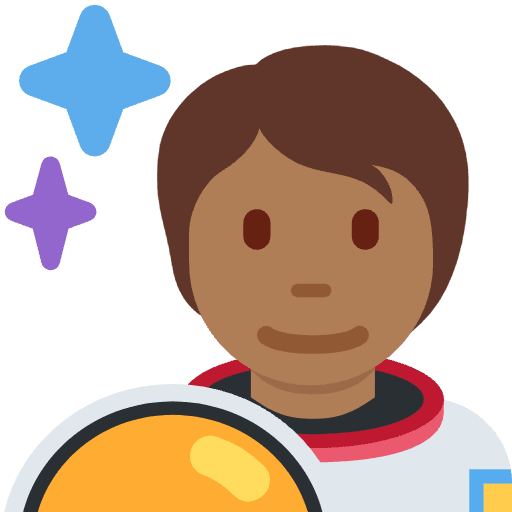Astronaut Medium Dark Skin Tone Emoji from Twemoji Set