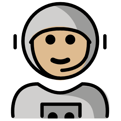 Astronaut Medium Light Skin Tone Emoji from OpenMoji Emoji Set