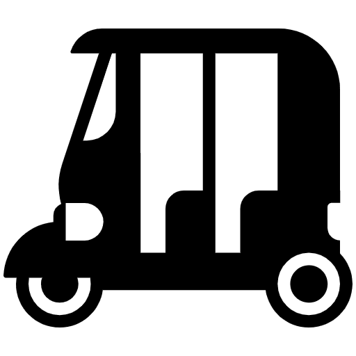Auto Rickshaw High Contrast Emoji from Fluent Emoji High Contrast Set