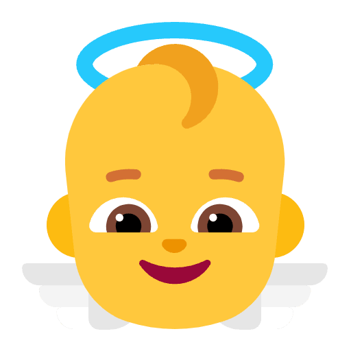 Baby Angel Flat Default Element from Fluent Emoji Flat Set