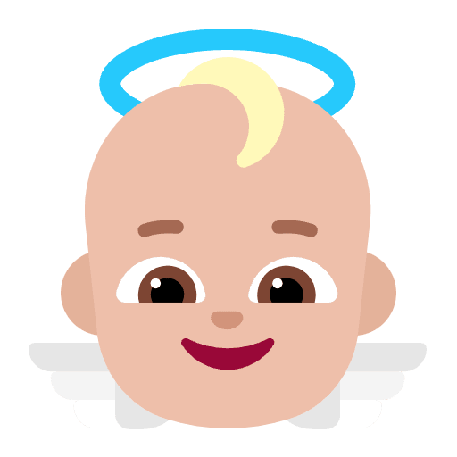 Baby Angel Flat Medium Light Element from Fluent Emoji Flat Set