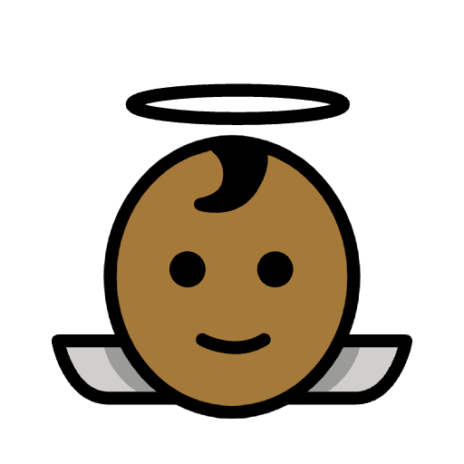 Baby Angel Medium Dark Skin Tone Emoji from OpenMoji Emoji Set