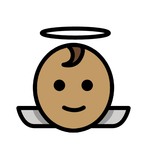 Baby Angel Medium Skin Tone Emoji from OpenMoji Emoji Set