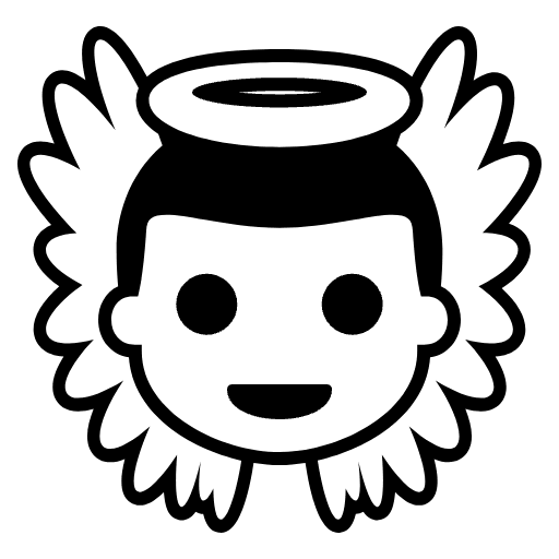 Baby Angel Emoji from EmojiTwo Black Set