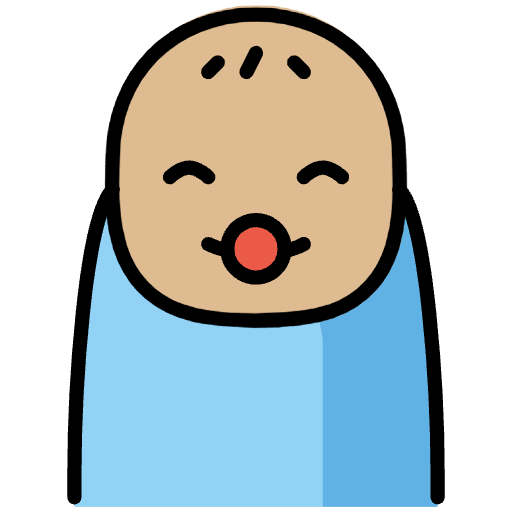 Baby Medium Light Skin Tone Emoji from OpenMoji Emoji Set