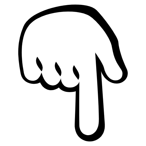 Backhand Index Pointing Down Emoji from EmojiTwo Black Set