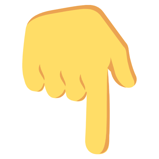 Backhand Index Pointing Down Emoji from EmojiTwo Colors Set
