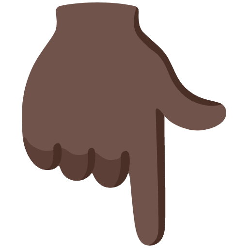 Backhand Index Pointing Down Dark Skin Tone Emoji from Noto Emojis Set