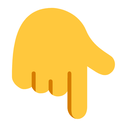 Backhand Index Pointing Down Flat Default Emoji from Fluent Emoji Flat Set