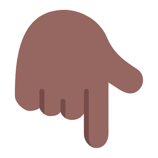 Backhand Index Pointing Down Flat Medium Dark Emoji from Fluent Emoji Flat Set